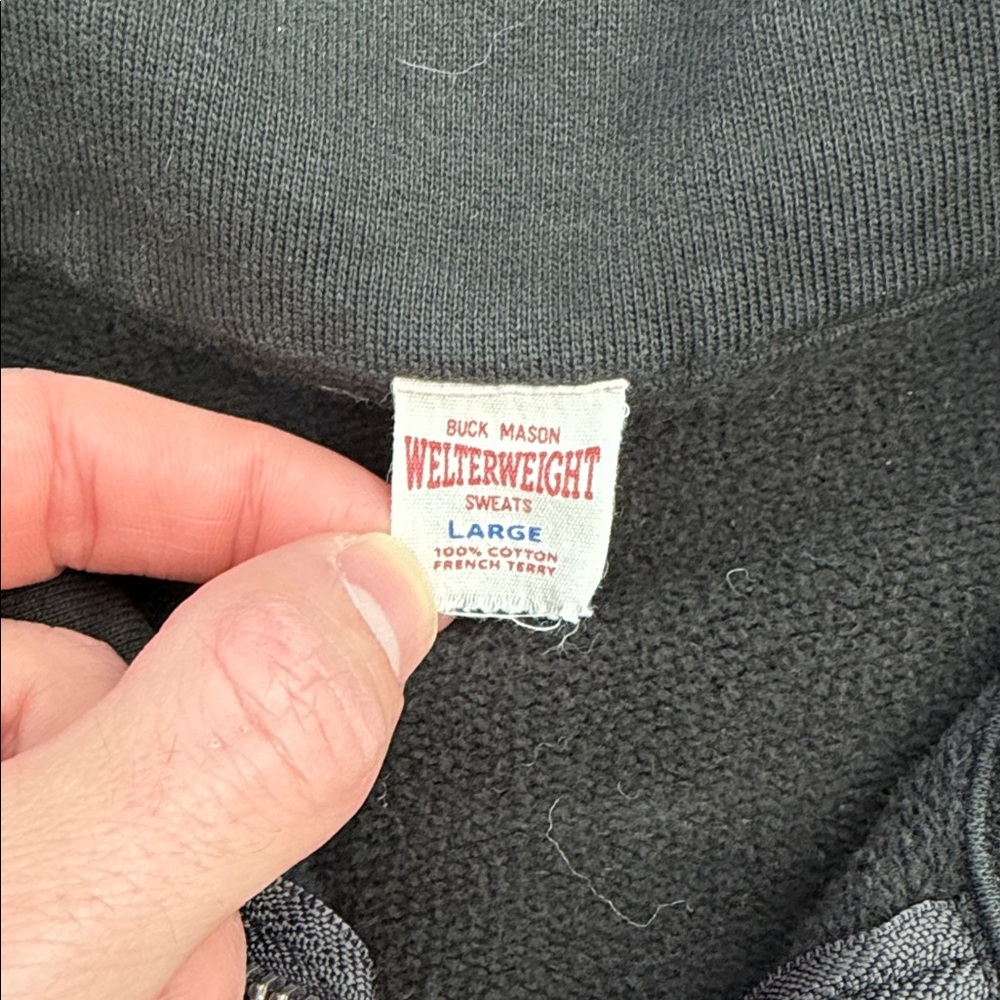 Men's Buck Mason Black Half-Zip Sweater - Picture 2 of 3